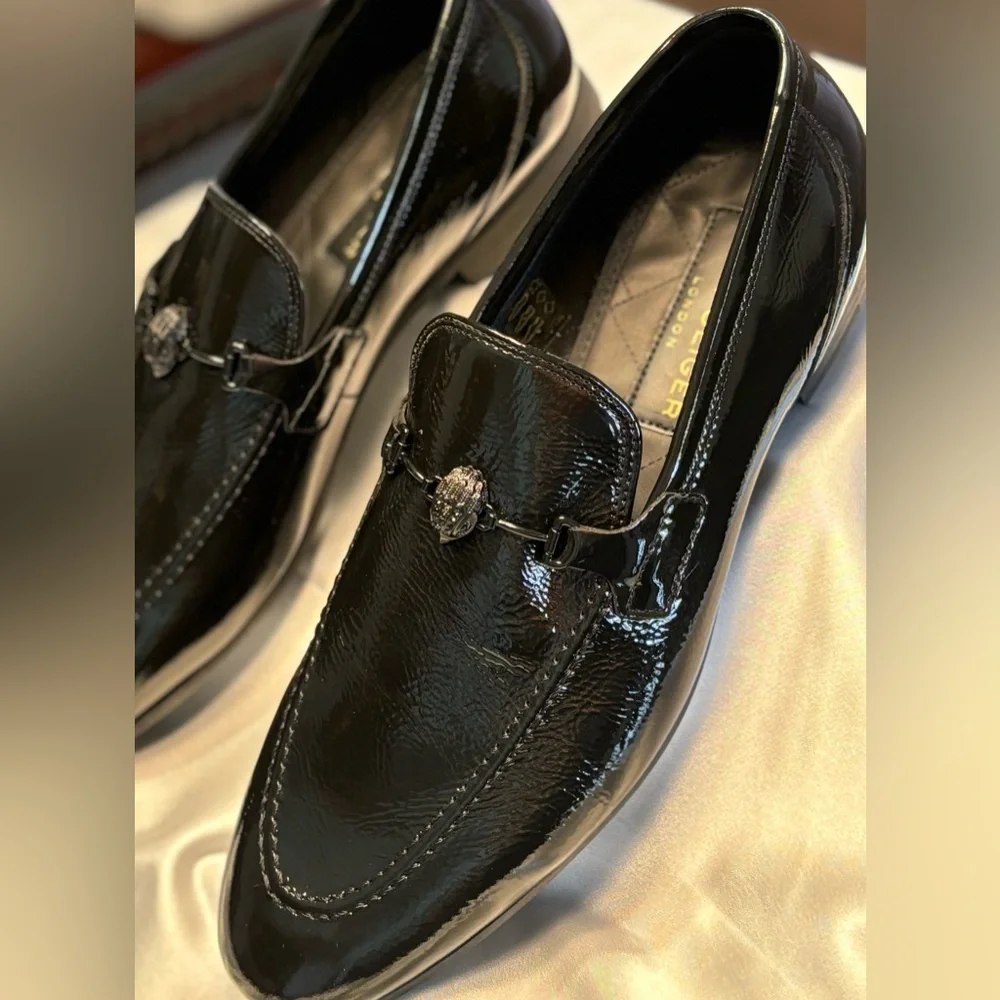 NEW Kurt Geiger London Men's Ali Bit Patent Leather Loafers - Picture 4 of 8